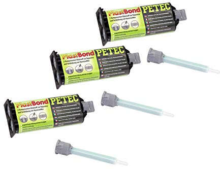 3 X 50 ml PETEC 98350 PLASTBOND Klebstoff 2-Komponenten Kleber für Kunststoff