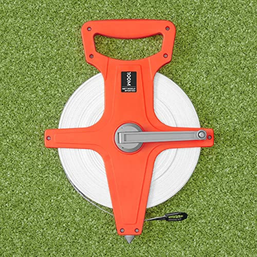 FORZA Mètre Ruban avec Enrouleur Ouvert [100 m] | Mesurer Terrain de Sport | Ruban à mesurer à Bobine Ouverte