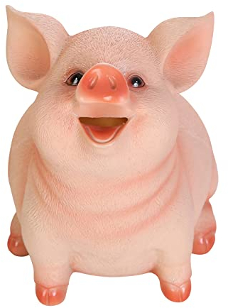 Salvadanaio a forma di maiale carino salvadanaio a forma di moneta in resina, salvadanaio per banconote, decorazione per la casa, per bambini, ragazzi e ragazze (S)