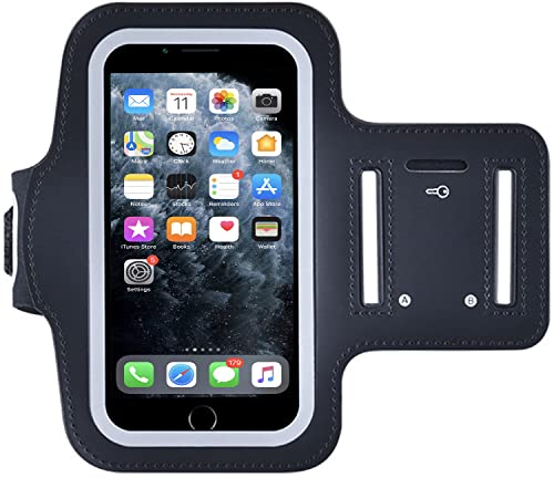 1 Pieza Brazalete Movil Running Phone Holder, Brazalete Móvil Deportivo Ajustable, Brazalete Móvil Running, Brazalete Deportivo Correr Bolsa de Auriculares, para Smartphones (Negro)