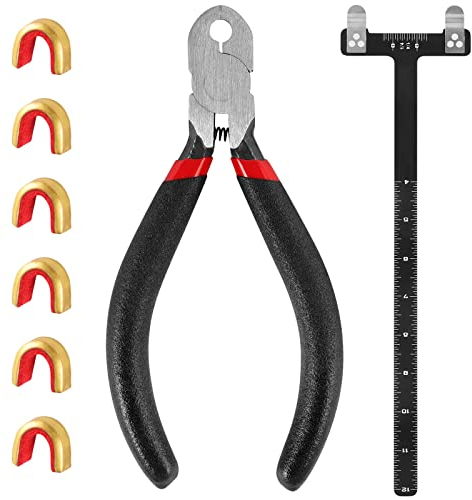 Indrnif T-Form Bogen Quadrat Lineal Set Bogenschießen Nocking Points Bogensehne Zange Nockpunktzange Bogenschießen Zange mit 6 Nockpunkte Set Bogenzubehör für Compound und Recurve Bogen
