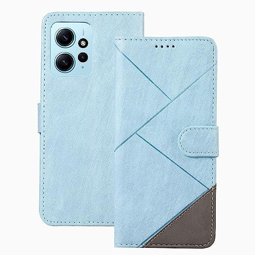 binandteam Cover per Xiaomi Redmi Note 12 4G Custodia in Pelle libro Flip per Smartphone, con Slot per Tessere e Supporto Pieghevole per Cover Xiaomi Redmi Note 12 4G - Azzurro