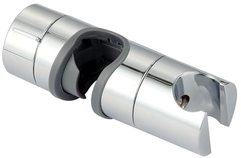 INF Handbrause Halterung, verstellbar Duschhalterung, 360° drehbar Brausehalter für Slide Bar 18-25 mm Außen Durchmesser, ABS Grade Kunststoff Poliert Chrom