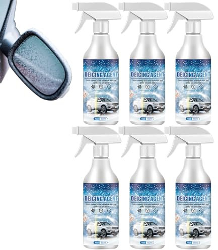 Recitem Scheibenenteiser,Schnelles EIS Schmelzen Spray Auftauen Anti Frost Spray Deicer Spray für Fenster Spiegel Schlüsselschlösser,Auto Windschutzscheibe Deicing Spray Schnee Schmelzen (6 Stück)