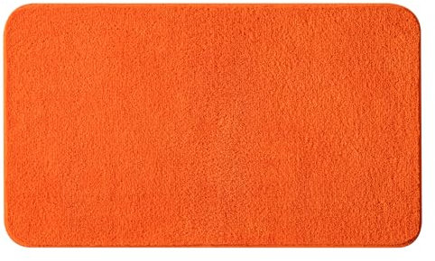 MIULEE Teppich Badematte Badezimmerteppich rutschfest Waschbar Badteppich Bettvorleger Badvorleger Saugfähige Duschvorleger Fussmatte für Wohnzimmer Schlafzimmer Badezimmer 40x60 cm Orange