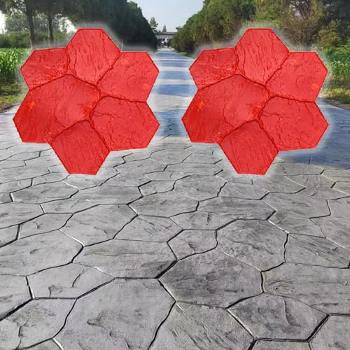 Stampi per Cemento Effetto Pietra Tappetino Floscio con Fiore in Pietra 2 Pezzi per la Stampa di Pareti, Stampi in Calcestruzzo a Forma di Fiore di Prugna, Finiture con Motivo Stampato Fai da Te