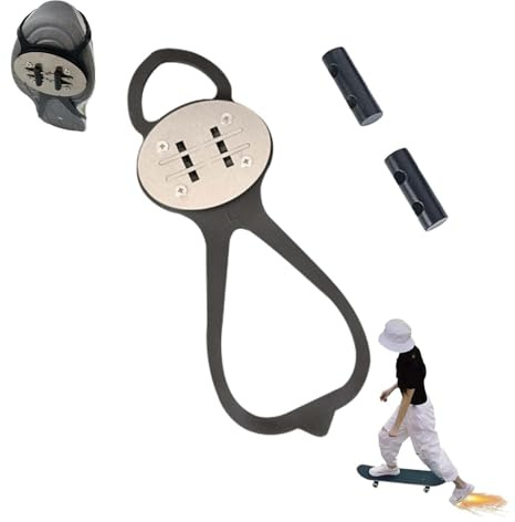 Copriscarpe scintillante per skateboard e moto, strumento di attrito per bicicletta, set regolabile, include 1 copriscarpe + 2 cuscinetti in pietra focaia