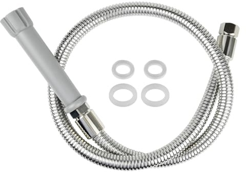 44 Inches B-0044-H Pre-Rinse Hose Replacement for T&S Brass, Commercial Kitchen Sink Spray Flexible Stainless Steel Hose with Heat Resistant Handle