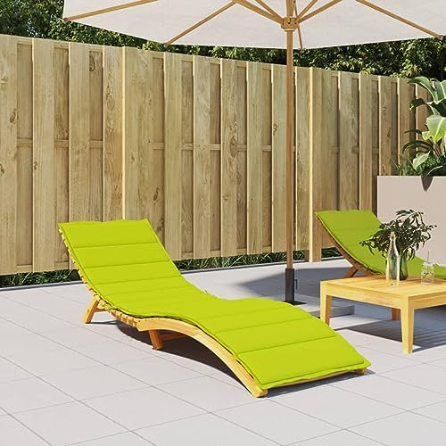 Sufrk Coussin de lit vert intense 200 x 60 x 3 cm en tissu Oxford, coussin rembourré pour chaise longue avec repose-pieds - Coussin de rechange idéal pour chaise longue de jardin