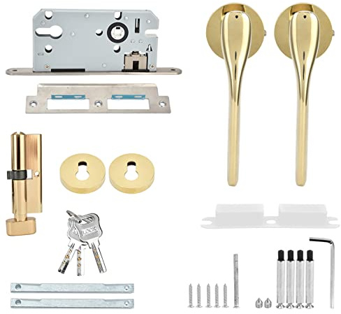 Serratura meccanica con maniglia Set Serratura antifurto per porta interna moderna della camera da letto Kit serratura antifurto in lega di zinco Nucleo in rame Apertura regolare