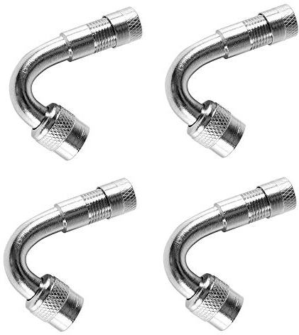 Aofan 45 Degree Tyre Valve Extension Adaptor for Car off-road Vehicle Electric Car Motorcycle Tire Brass Valve Extension Tube (4 Pcs)