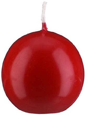 Kugelkerzen Klarlack - hochglänzend Rot Ø 10 cm, 4 Stück, gelackte Kerzen, exclusive besondere Kerzen