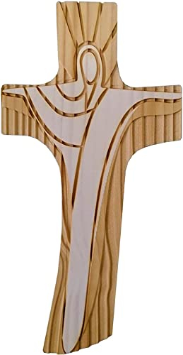 Kaltner Présente Idée cadeau - Croix murale en bois d'épicéa - Crucifix moderne - Fabriqué dans la vallée du Tyrol du Sud - Hauteur: 18 cm