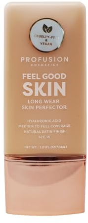 Profusion Cosmetics Lightweight Liquid Foundation for a Flawless and Elegant Radiance, Breathable Makeup for Improves Uneven Skin Tone, Cruelty-Free - Medium 1
