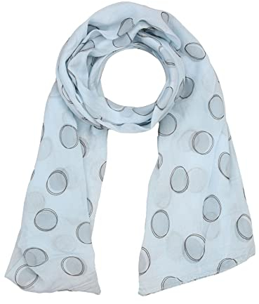 Zwillingsherz Seiden-Tuch im Kreis Muster Design - Hochwertiger Schal für Damen Mädchen - luftiges Halstuch - Seidentuch/Seidenschal - weiche elegante Chiffon-Stola