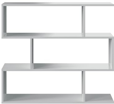 Habitdesign Estantería Librería Baja, Modelo Athena, Acabado Blanco Brillo, Medidas: 97 cm (Alto) x 110 cm (Ancho) x 24 cm (Fondo)
