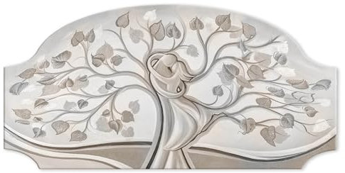 Lupia - Quadro Moderno Capezzale Famiglia E Amore Fashion Table, Camera da Letto, Albero della Vita Famiglia e Amore, Artigianale, Made in Italy, 50x100 cm, Marrone, Legno