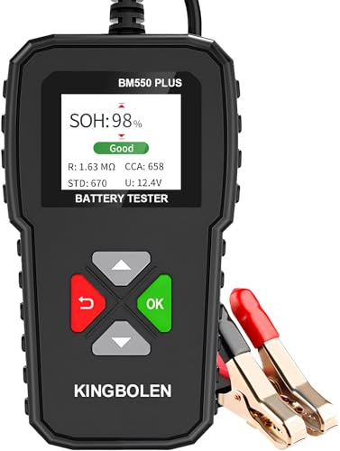 KINGBOLEN BM550 Plus 6V-24V 100-2000 CCA Car Battery Tester, Voltage Waveform Analyzer for Cars Trucks SUV Motorcycle