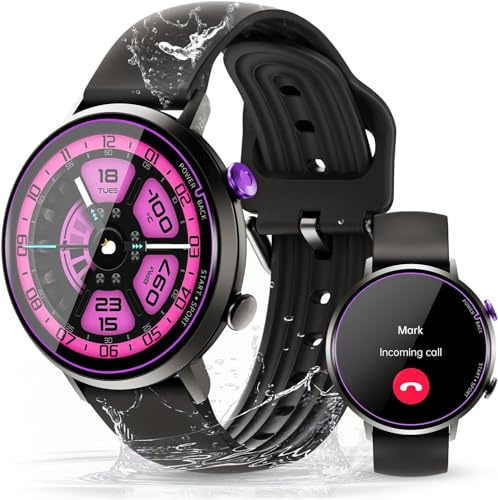 OBA OUKITEL BT60 Montre de Fitness pour Femme avec Surveillance de la santé, écran HD de 1,32, résistant à l'eau 5 ATM, Noir, M-L