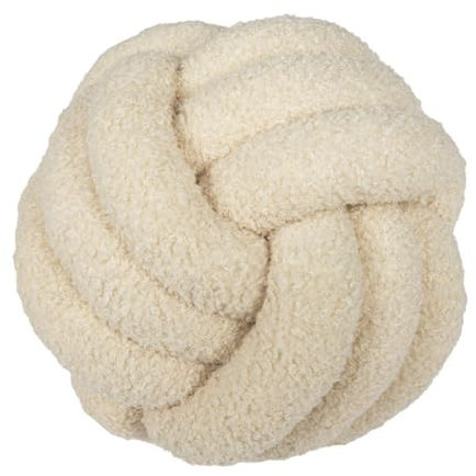 Fay Bless Moderne Wohndekoration Knotenkissen - Handgefertigtes, weiches rundes Kissen für Schlafzimmer, Bett und Wohnzimmer (Beige,22CM)