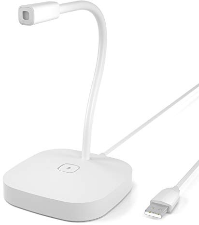 Dioche Microphone de Bureau, Microphone à Condensateur à Interrupteur Tactile, Microphone D'ordinateur Plug and Play pour Vidéoconférence en Ligne, Enseignement en Ligne, Diffusion en