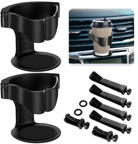 2 Pcs Car Cup Holder for Cars, Universal Car Drink Holders, Car Air Vent Drink Holder, Adjustable Car Drinks Holder with Ventile Clips for Car Air Conditioner Vent Water Coffee Drink Stand Holders