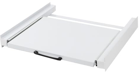 Marco de conexión de acero para lavadora y secadora, marco intermedio universal, kit de montaje intermedio con estante extensible grueso para cesta de la ropa, 60 x 55 cm, accesorios para lavadora y