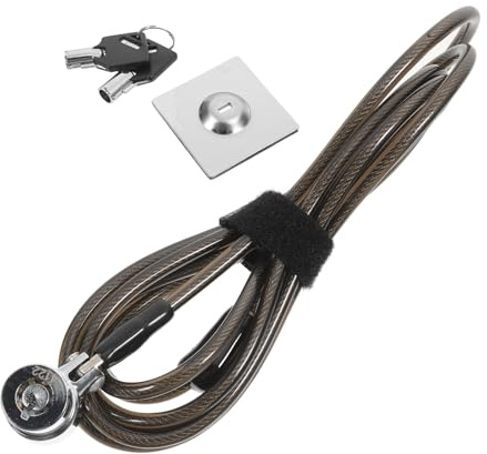 BESPORTBLE Candado para Portátil con Cable de Acero de 1,9 M Reforzado, Cierre con Llave, Bloqueo de Seguridad para Computadora Portátil, Oficina y Hogar, Resistente al Corte, Color Negro