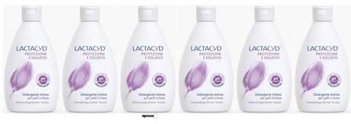 Lactacyd Protezione & Sollievo Lot de 6 lotions nettoyantes intimes pour peaux irritées pH équilibré 200 ml + porte-clés Italy shop