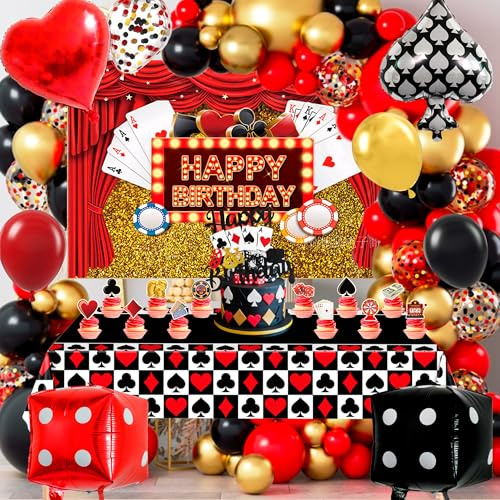 Casino Party Decorations Las Vegas Casino partydekorationer – casino folieballong tårtdekoration bakgrund etc poker födelsedag partydekorationer
