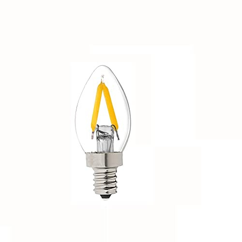 KJXP Belysning, Paket om 50, LED-glödtrådsnattlampa AC220V E14 C7/T20 1W/2W LED-glödlampa Kylskåpslampor Ljuskrona Dekorativa lampor(Warm Yellow 2200K,C7 1W)