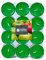 Müller Tealights Candele Profumate - Fragranza Mela - 39 × 15 mm - Durata 4 Ore - Lumini di Cera Colore Verde - Set di 24 Candeline