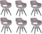 SAM 6er Set Schalenstuhl Lea, Taupe, ergonomisch geformte Sitzschale aus Kunststoff, bequemer Esszimmerstuhl im Retro-Design, schwarzes Holzgestell