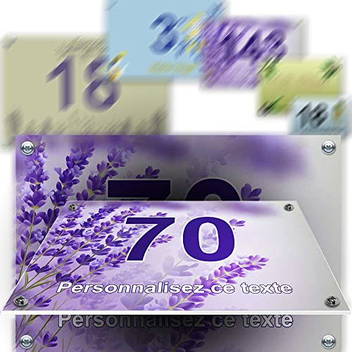 Placa decorativa de PVC para puerta y buzón de letras de la colección original: 2 líneas personalizables