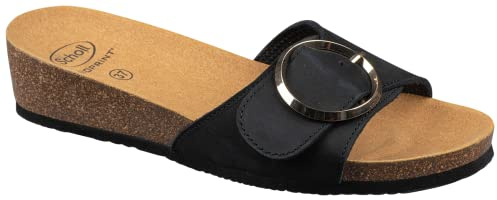 Scholl Donna Amalfi Mule Sandalo, Nero, 40 EU