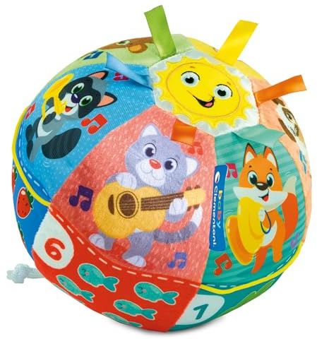 Clementoni Baby Baby Palla Suona e Canta, Gioco Elettronico per Bambini 6+ Mesi, con Suoni e Dolci Melodie, in Morbida Stoffa, Stimola Manualità, Tatto e Motricità, Lingua Italiana, 17983