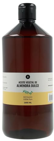 PLANETA HUERTO | Aceite Vegetal de Almendras Dulces 1 L – 100% Puro y Natural, Hidratante para Piel y Cabello, Uso Cosmético y Masaje