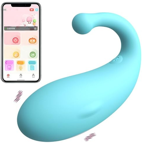 Vibrador bala azul con control por app 7,5 cm ⌀3,2 cm – Estimulador vaginal mini silencioso con 10 modos – Vibro huevo clítoris portátil para mujeres FOPS M99