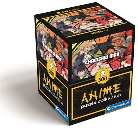 Clementoni Jigsaw Puzzle 500 pieces, Cube Anime Chainsaw Man, Puzzle for Adults 14-99 Years, Made in Italy, 35607