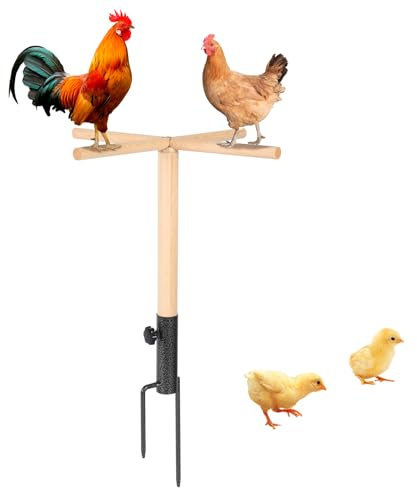 Percha de madera para gallinas, 42 × 67,5 cm, ahorra espacio, escalera para gallinas, soporte para aves de corral, juguete para pollos, polluelos, loros, establo y caño accesorios (barra de asiento de
