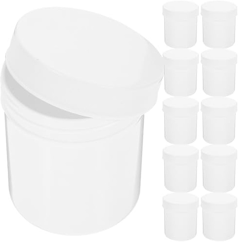 EXHUMKY Contenitori per Medicinali da 100 Ml Coperchio e Cuscinetto Set da 10 Bottiglie Vuote in Pet a Bocca Larga per Organizzatore da Viaggio e Conservazione Farmaci