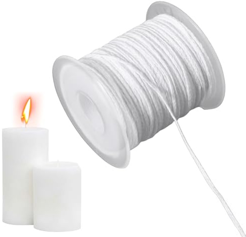 Bobina di per candela, filo di cotone intrecciato da 6 x 6 x 6 cm, nucleo in di soia rivestito in di soia, filamento intrecciato infuso di carta, forniture artigianali per candele