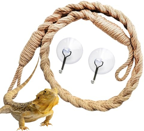Décoration d'aquarium pour reptiles – Avec ventouse – Fournitures pour animaux de compagnie – Jouet en corde pour lézard, gecko, grenouille, tortue poilue, tarentule, serpent, petit animal
