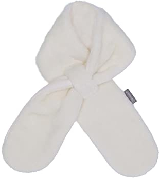 Sterntaler Schal aus Teddyflausch, gefüttert mit Baumwollfleece, mit Klettverschluss, zum Durchziehen - unisex Accessoires für Babys & Kleinkinder - warm, weich und bequem - ecru, Gr. 70cm