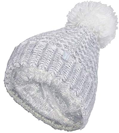 HEAT HOLDERS - Ladies Nordic Knit Fleece Lined Cuffed Thermal Winter Bobble Hat with Pom Pom (One Size, Light Grey (Lund))