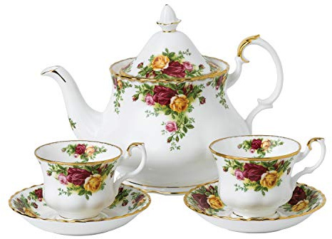 Royal Albert Old Country Roses 40034978 Tea for Two 5 Piece Set White, Fine Bone China, 1.25 liters, Multicolour