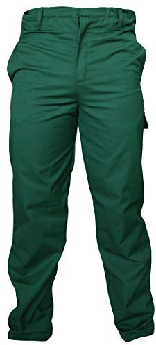 Pantalone da Lavoro con Tasche Uomo Donna (Verde Scuro, L)