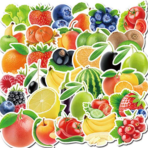 100 adesivi per frutta per bambini, adolescenti, adulti, frutta e verdura, computer portatili, skateboard, auto, moto, biciclette, skateboard, vinile, impermeabili