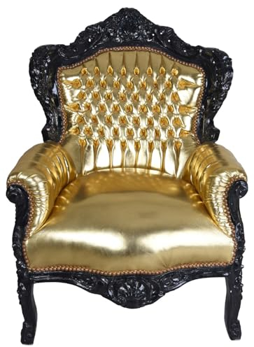 Poltrona XXL barocco oro nero cat588c60 Palazzo esclusiva