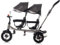 Chipolino Zwillingsdreirad 2Play Zwei Kinder bis 50 kg Gummireifen Lenkstange, Farbe:schwarz grau